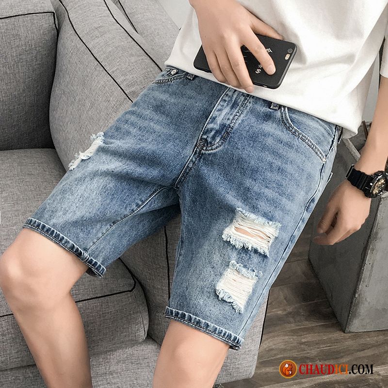 Shorts Skai Homme Rose Homme Cinquième Pantalon Marque De Tendance Bleu Légère