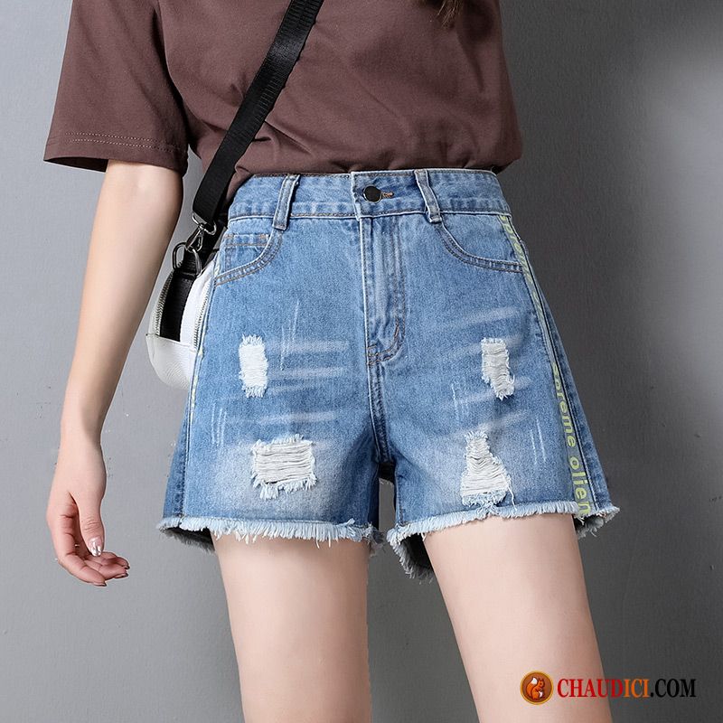 Shorts Taille Basse Femme Fashion Darkviolet Baggy Bleu Tendance Femme Denim Soldes