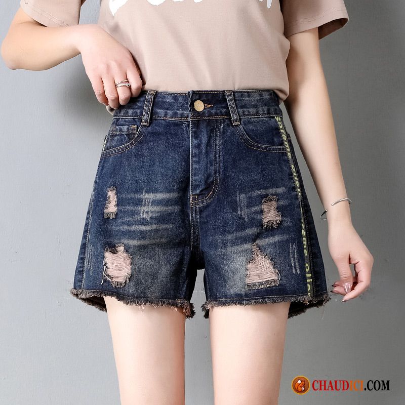 Shorts Taille Basse Femme Fashion Darkviolet Baggy Bleu Tendance Femme Denim Soldes