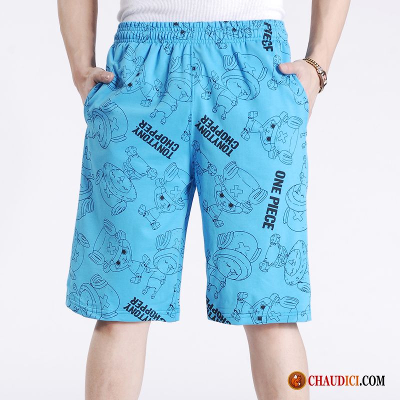 Shorts Toile Homme Lavande Les Adolescents Gros Été Grand Tendance