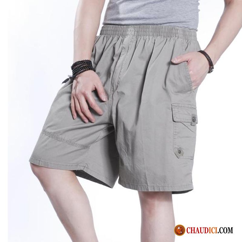 Shorts Toile Homme Pas Cher Âge Moyen Gras Grande Taille Légère Pantalons France