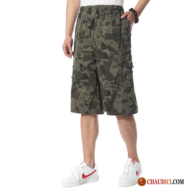 Shorts Toile Slim Homme Blé Homme Shorti Âge Moyen Grande Taille Été