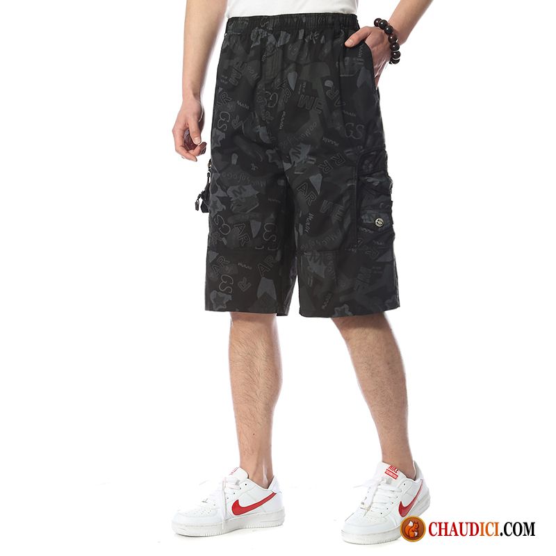 Shorts Toile Slim Homme Blé Homme Shorti Âge Moyen Grande Taille Été