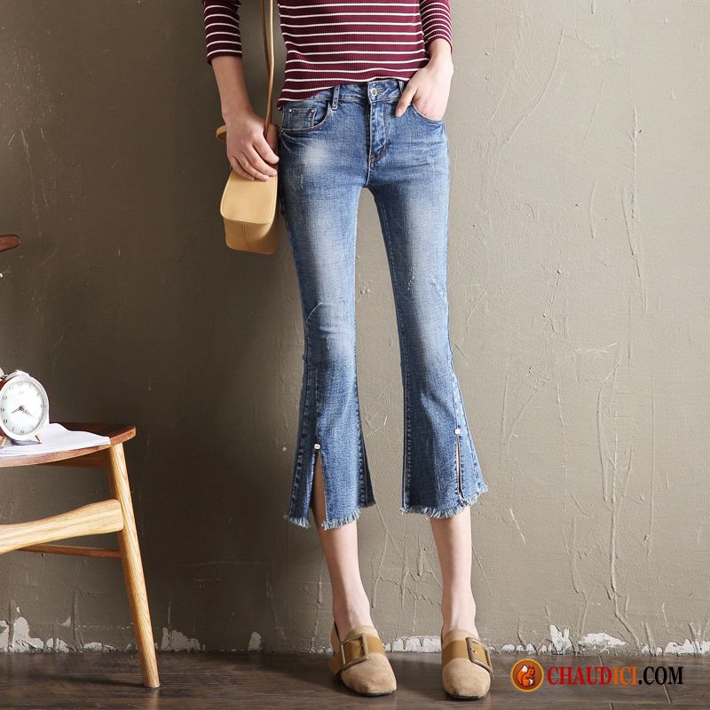 Skinny Jeans Femme Femme Mince Collants Couleur Légèrement