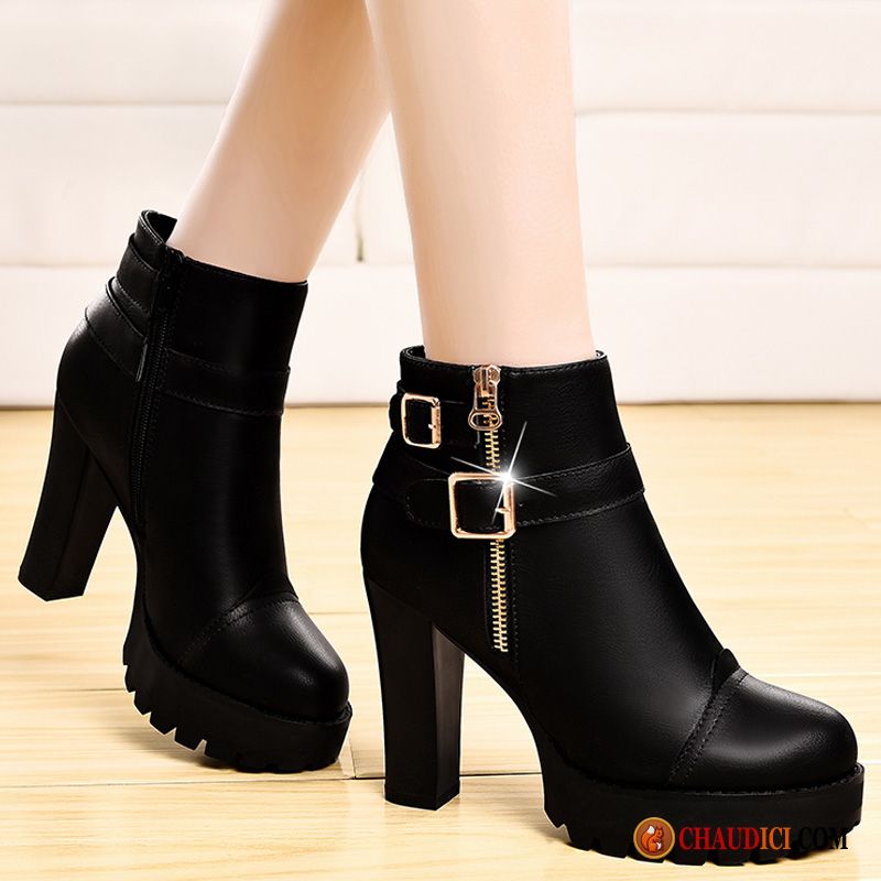 Soldes Bottes Femme Bottes Bottes Courtes Talons Hauts Hiver Femme Pas Cher