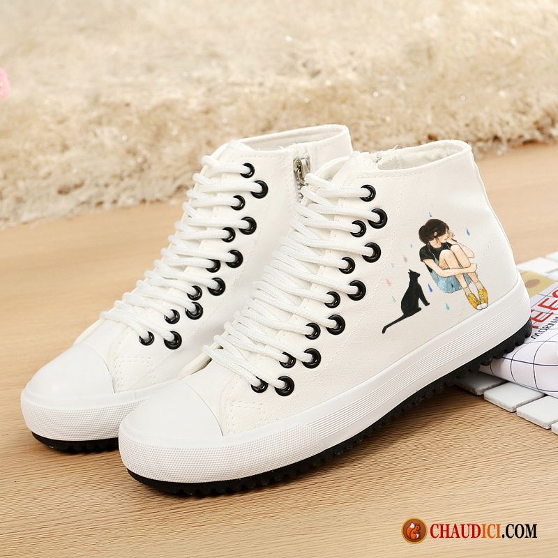 Soldes Chaussures Tennis Femme Tous Les Assortis Femme Dessin Animé Tendance Chaussures De Skate