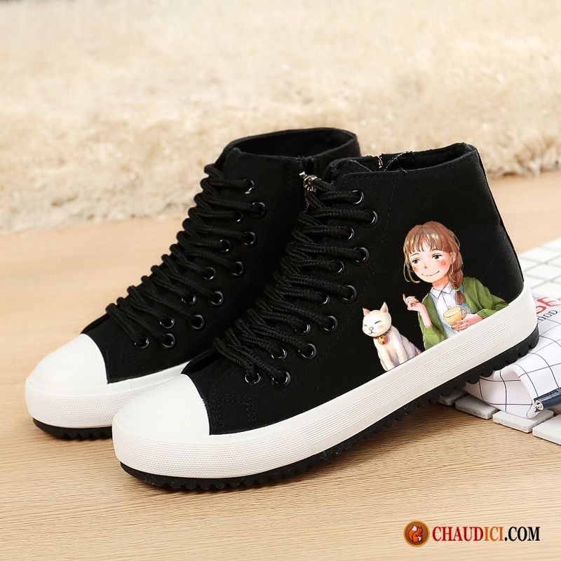 Soldes Chaussures Tennis Femme Tous Les Assortis Femme Dessin Animé Tendance Chaussures De Skate