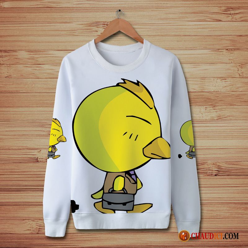 Sous Sweat À Capuche Col Cheminée Homme Dessin Animé Pullovers Hoodies Poulet Impression Pas Cher