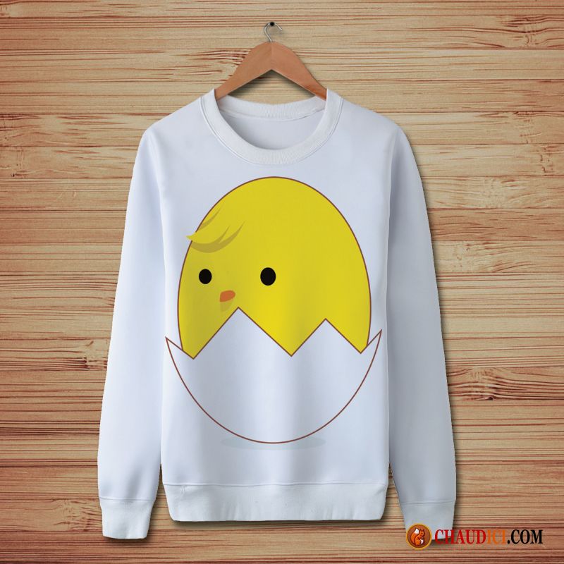 Sous Sweat À Capuche Col Cheminée Homme Dessin Animé Pullovers Hoodies Poulet Impression Pas Cher