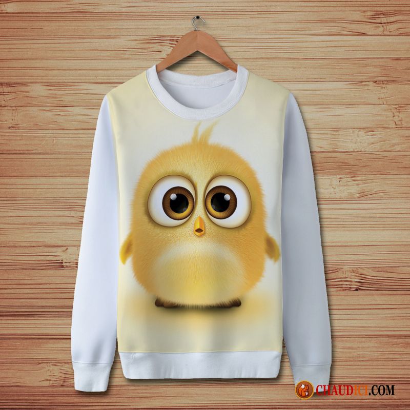 Sous Sweat À Capuche Col Cheminée Homme Dessin Animé Pullovers Hoodies Poulet Impression Pas Cher