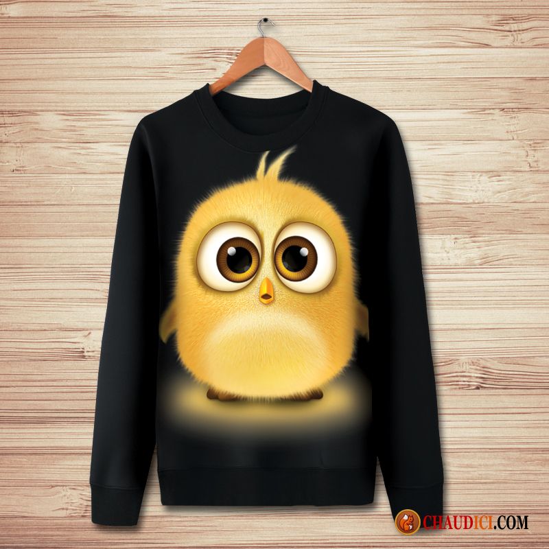 Sous Sweat À Capuche Col Cheminée Homme Dessin Animé Pullovers Hoodies Poulet Impression Pas Cher