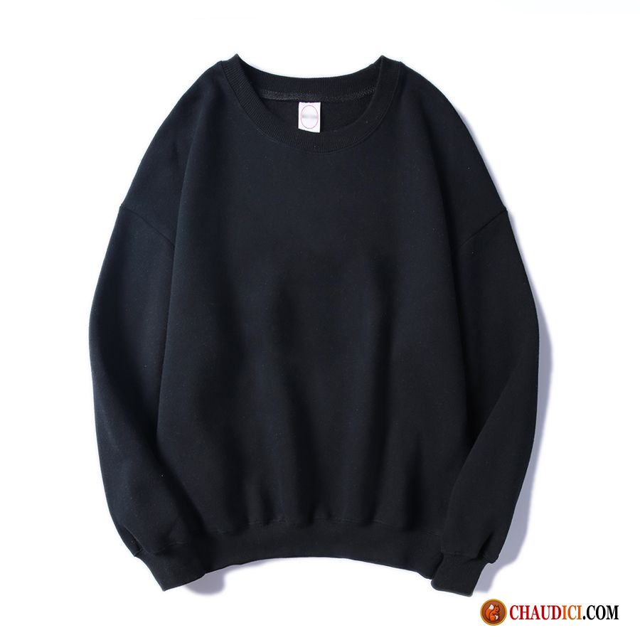 Sous Sweat À Capuche Col Cheminée Homme Longues Hoodies L'automne Col Rond Baggy Soldes