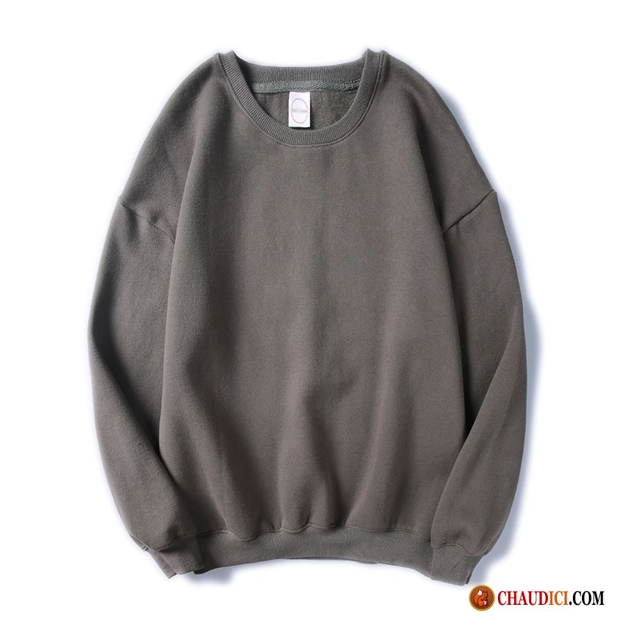 Sous Sweat À Capuche Col Cheminée Homme Longues Hoodies L'automne Col Rond Baggy Soldes