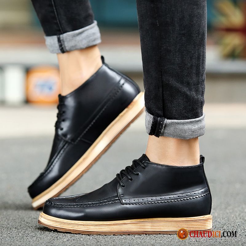 Style De Bottes Homme L'automne Bureau Homme Angleterre Chaussures De Skate Pas Cher