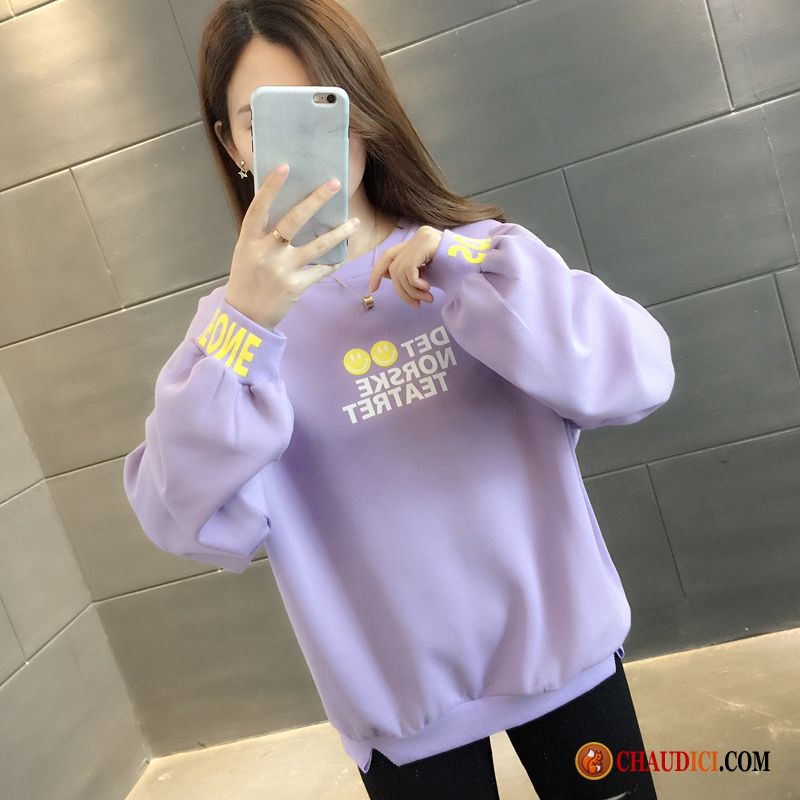 Sweat Femme Manteau Blanc Légère Violet Printemps Pas Cher