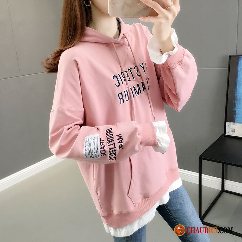 Sweat Long Femme Palegoldenrod Printemps Deux-pièces Manteau Femme Hoodies Pas Cher