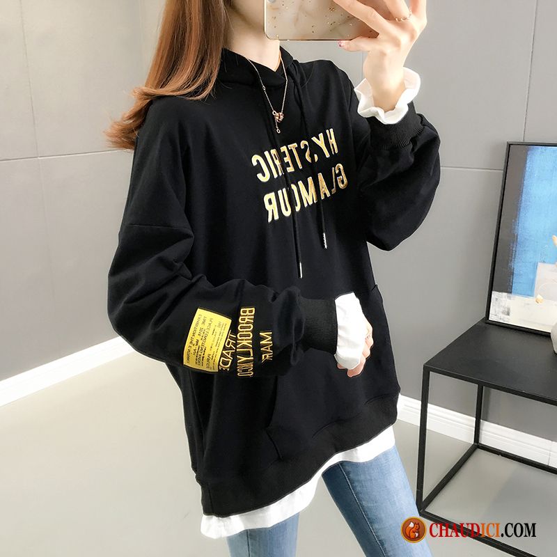 Sweat Long Femme Palegoldenrod Printemps Deux-pièces Manteau Femme Hoodies Pas Cher