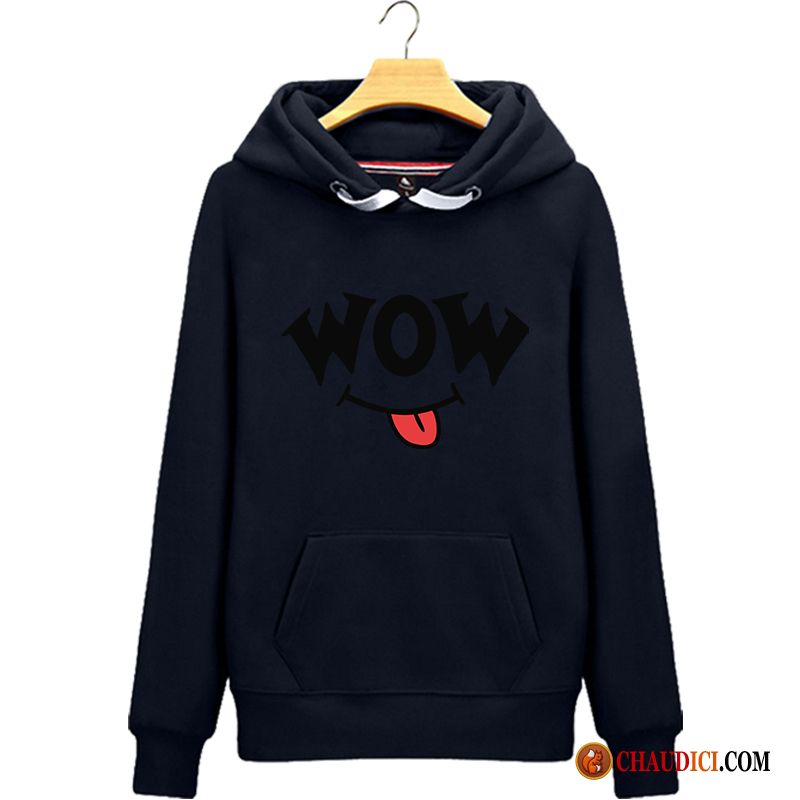 Sweat À Capuche Blanc Col V Encapuchonné Femme Décontractée Étudiant Hoodies France