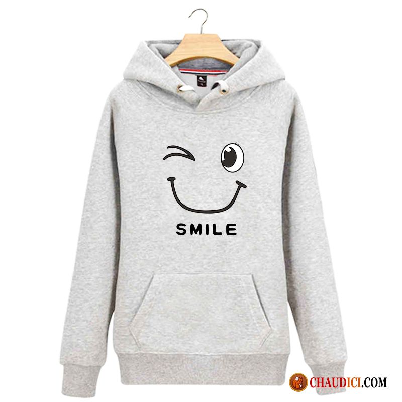 Sweat À Capuche Blanc Col V Encapuchonné Femme Décontractée Étudiant Hoodies France