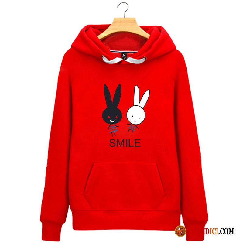 Sweat À Capuche Blanc Col V Encapuchonné Femme Décontractée Étudiant Hoodies France