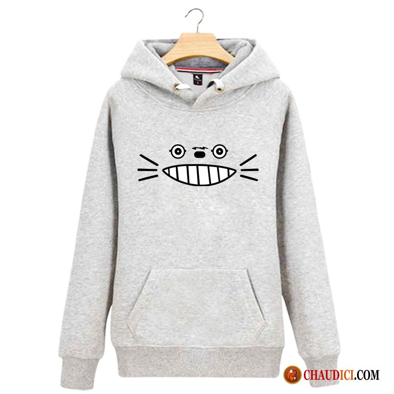 Sweat À Capuche Blanc Col V Encapuchonné Femme Décontractée Étudiant Hoodies France