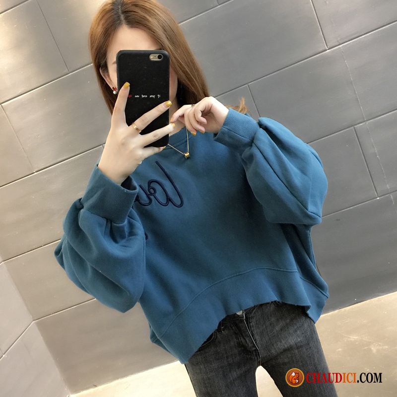 Sweat À Capuche Bleu Marine Femme Femme Manteau Court Tendance Hoodies