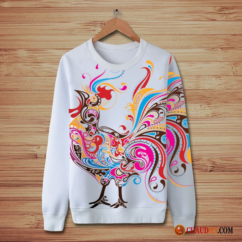 Sweat À Capuche Col Chemise Homme Bronzage Fantaisie Hoodies Homme Style Chinois Poulet France