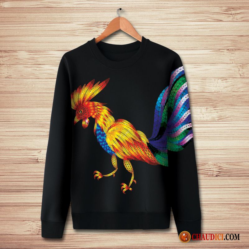 Sweat À Capuche Col Chemise Homme Bronzage Fantaisie Hoodies Homme Style Chinois Poulet France