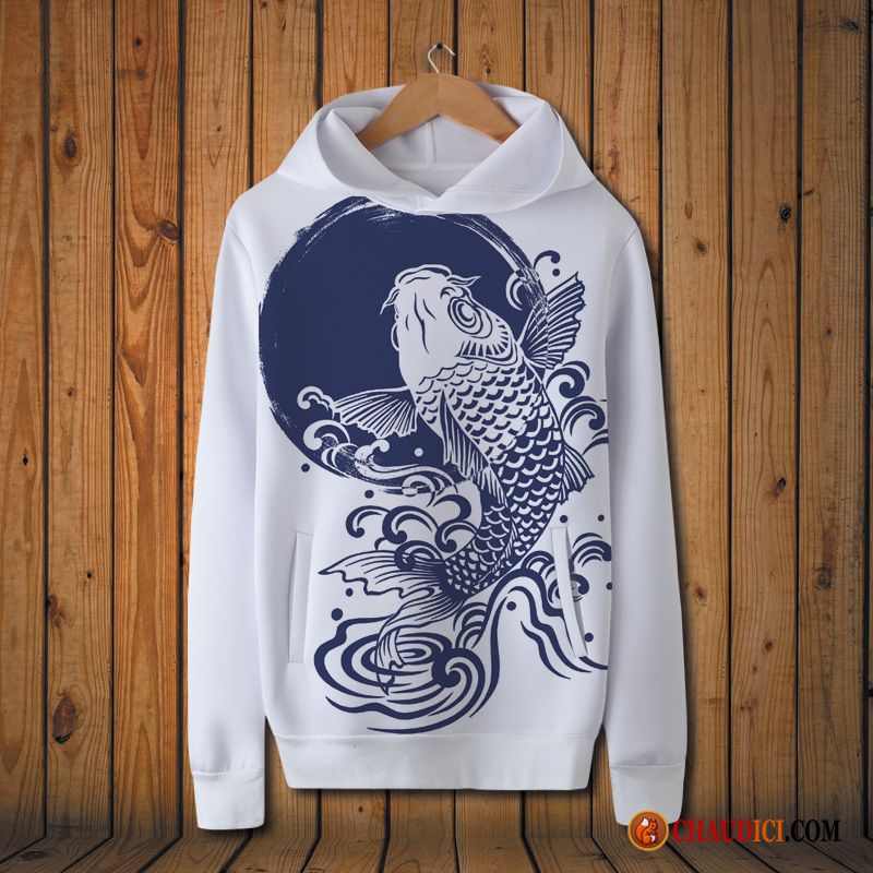 Sweat À Capuche Col Montant Zippé Homme Neige Manteau Homme Style Chinois Hoodies Printemps Pas Cher