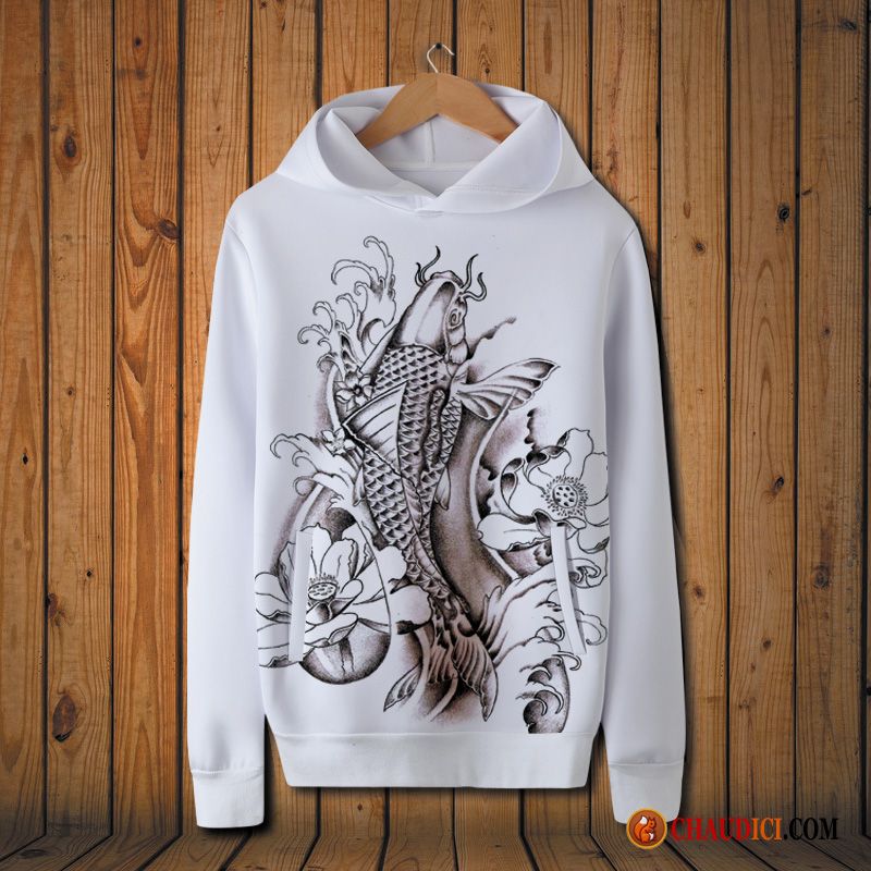 Sweat À Capuche Col Montant Zippé Homme Neige Manteau Homme Style Chinois Hoodies Printemps Pas Cher