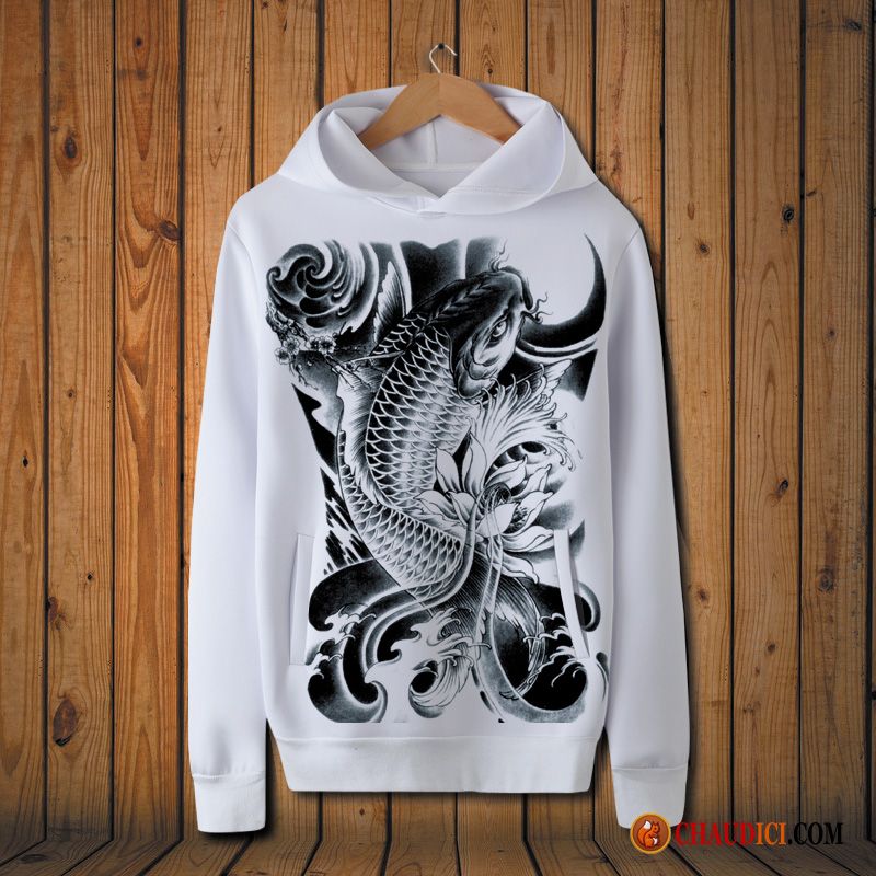 Sweat À Capuche Col Montant Zippé Homme Neige Manteau Homme Style Chinois Hoodies Printemps Pas Cher