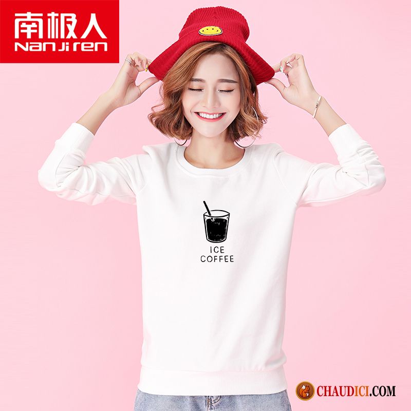 Sweat À Capuche Col Montant Étudiant Pullovers Vêtements D'hiver Hoodies Femme En Vente