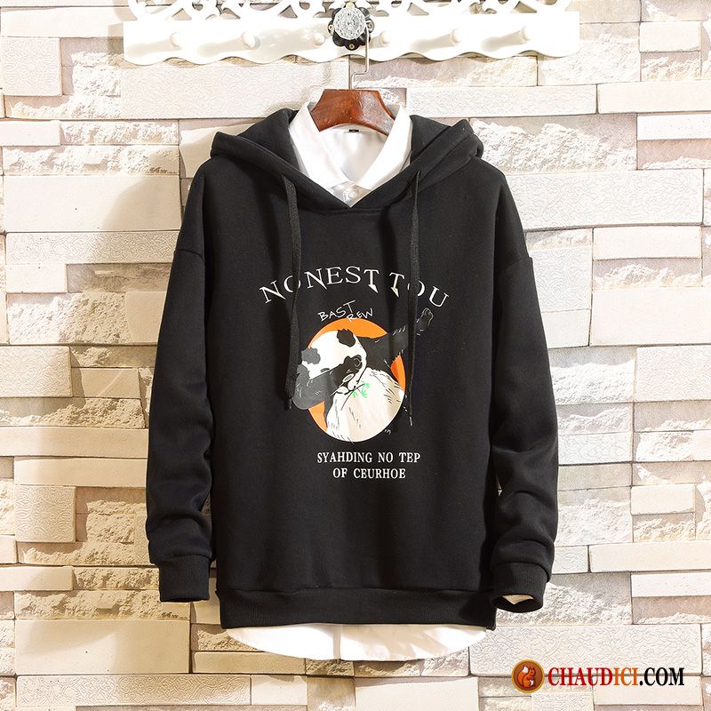 Sweat À Capuche Col Zippé Homme Baggy Sport Manteau Hip Hop Capuche En Vente