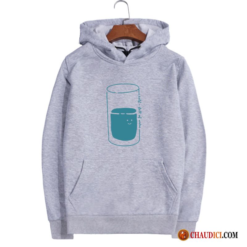 Sweat À Capuche Cuir Homme Simple Hoodies Noir Frais Homme En Vente