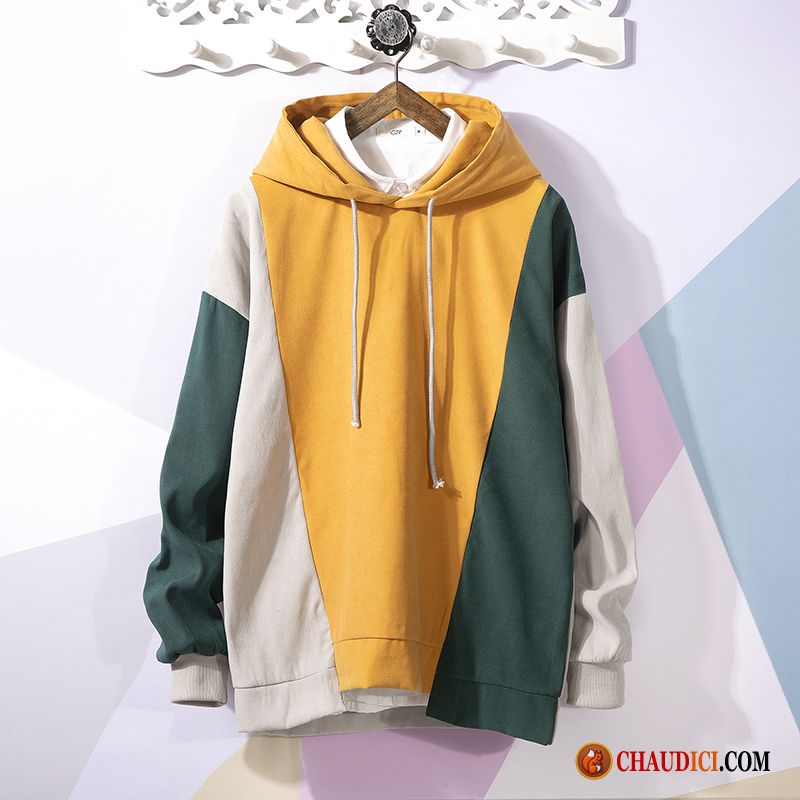 Sweat À Capuche De Marque Pour Homme Beige Tendance Homme Jaune Une Veste Pullovers En Vente