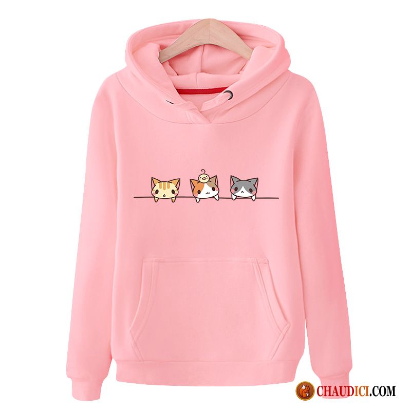 Sweat À Capuche Femme Blanc L'automne Tendance Printemps Hoodies Manteau Pas Cher