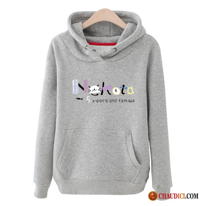 Sweat À Capuche Femme Blanc L'automne Tendance Printemps Hoodies Manteau Pas Cher