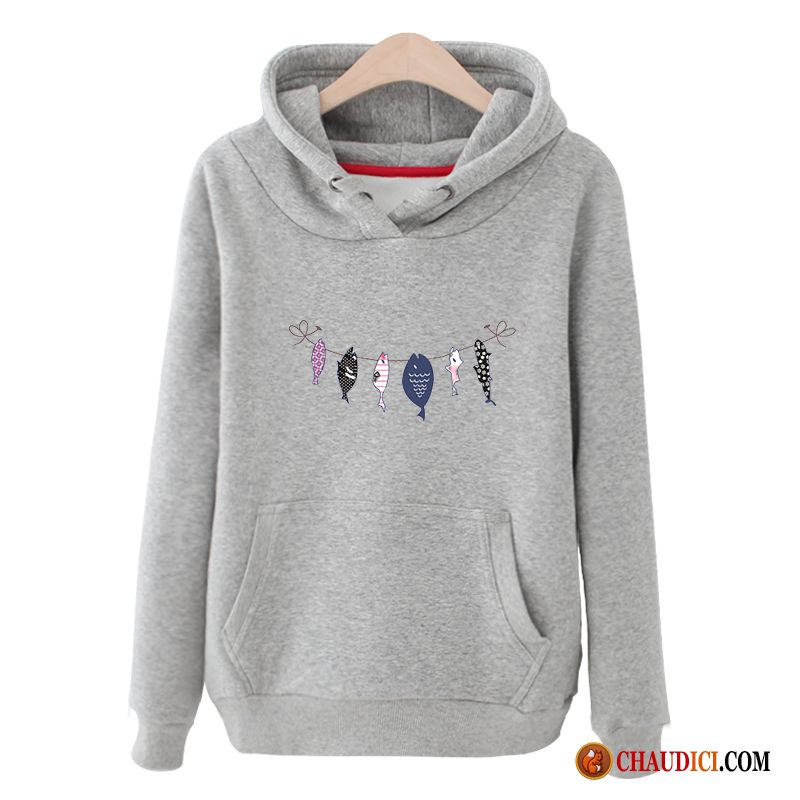 Sweat À Capuche Femme Blanc L'automne Tendance Printemps Hoodies Manteau Pas Cher