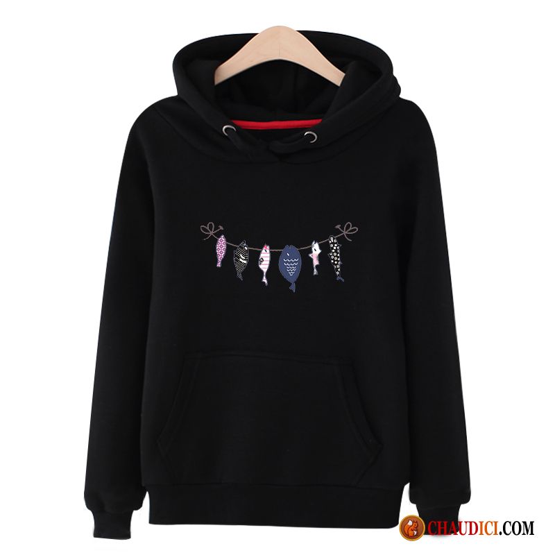 Sweat À Capuche Femme Blanc L'automne Tendance Printemps Hoodies Manteau Pas Cher