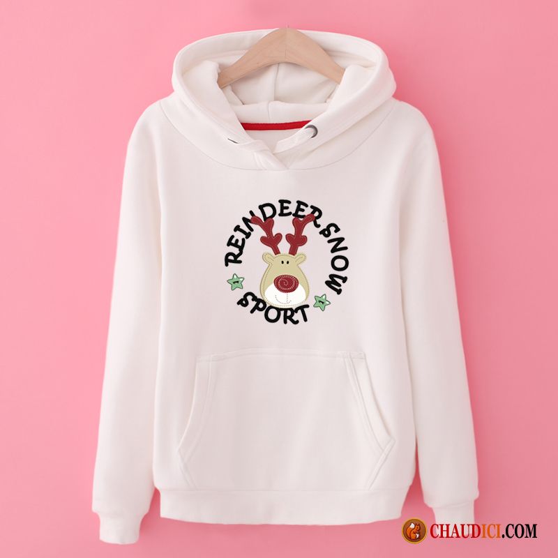 Sweat À Capuche Femme Blanc L'automne Tendance Printemps Hoodies Manteau Pas Cher