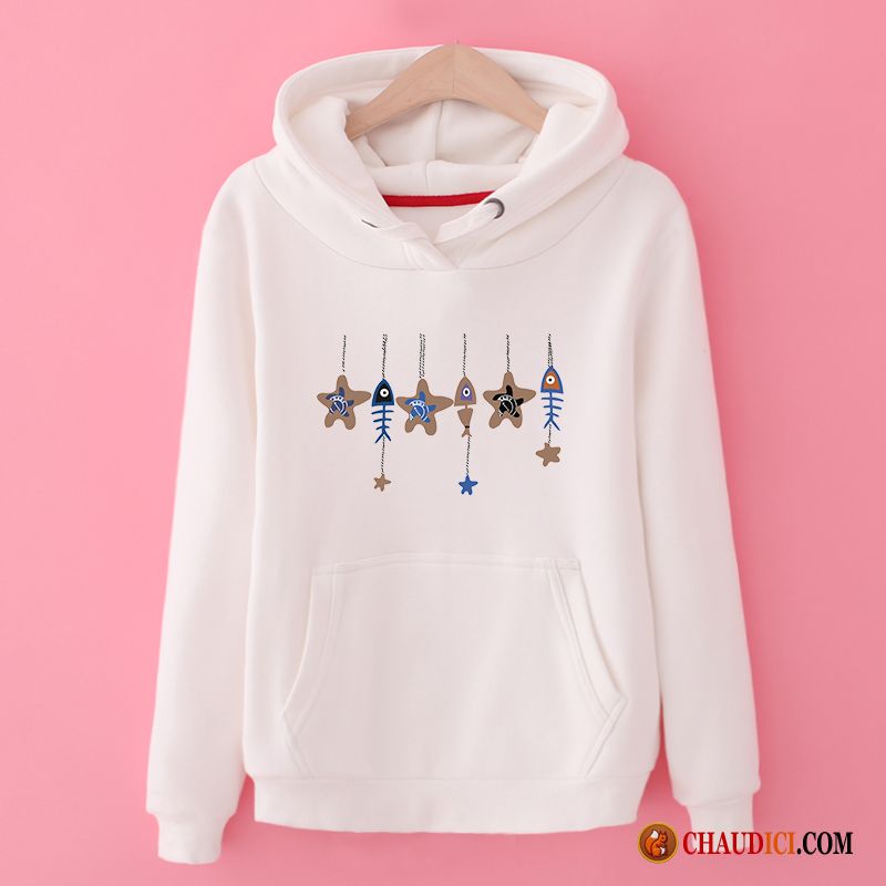 Sweat À Capuche Gilet Femme Pas Cher Étudiant Tendance Hoodies Encapuchonné Manteau France