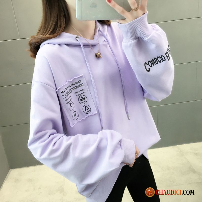 Sweat À Capuche Habillé Femme Une Veste Tendance Hoodies Légère Baggy