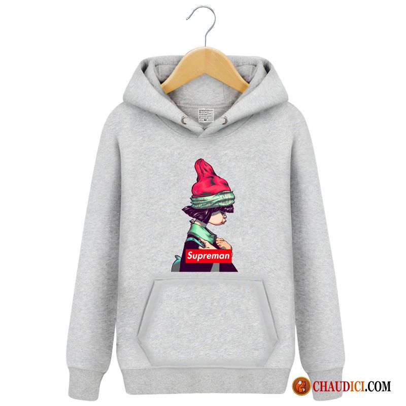 Sweat À Capuche Homme En Laine Écarlate Étudiant Capuche Pullovers Printemps Fantaisie Pas Cher