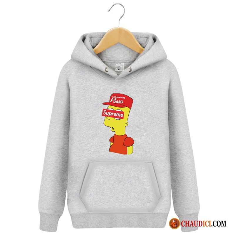 Sweat À Capuche Homme En Laine Écarlate Étudiant Capuche Pullovers Printemps Fantaisie Pas Cher