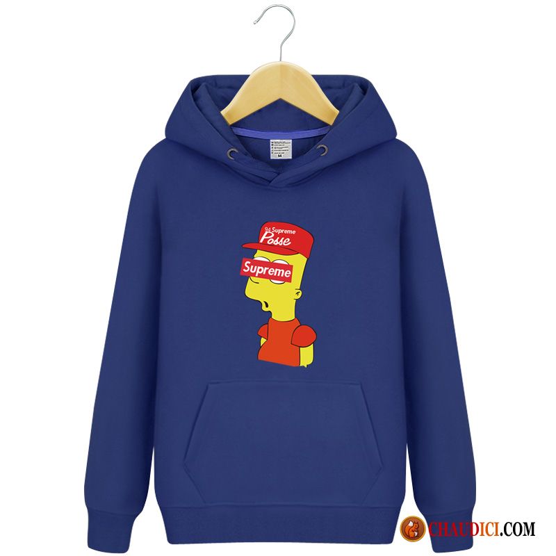 Sweat À Capuche Homme En Laine Écarlate Étudiant Capuche Pullovers Printemps Fantaisie Pas Cher