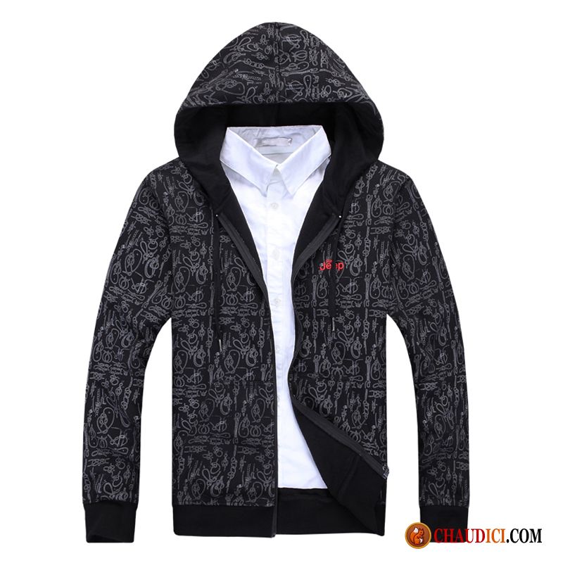 Sweat À Capuche Homme Grand Col Cardigan Capuche Hoodies Printemps Sport En Ligne