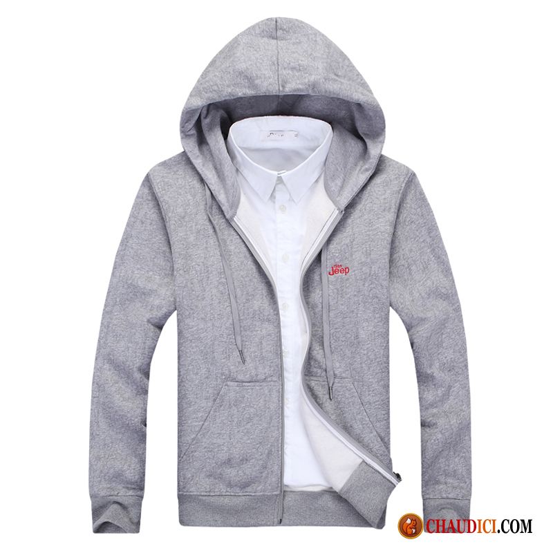 Sweat À Capuche Homme Grand Col Cardigan Capuche Hoodies Printemps Sport En Ligne