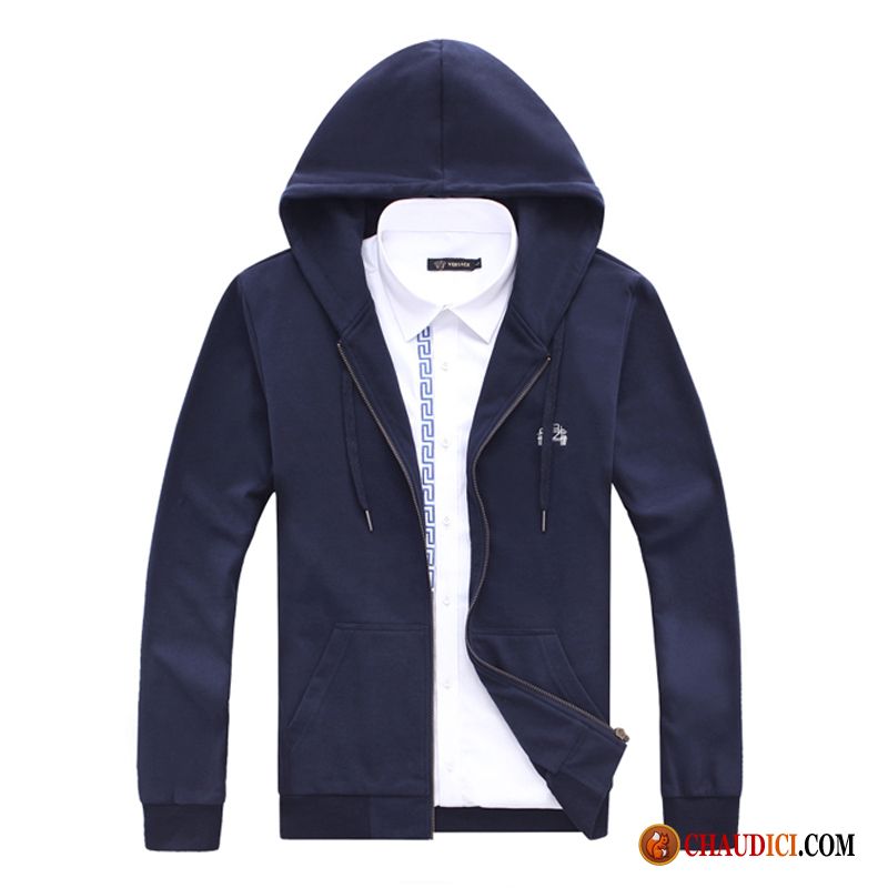 Sweat À Capuche Homme Grand Col Cardigan Capuche Hoodies Printemps Sport En Ligne