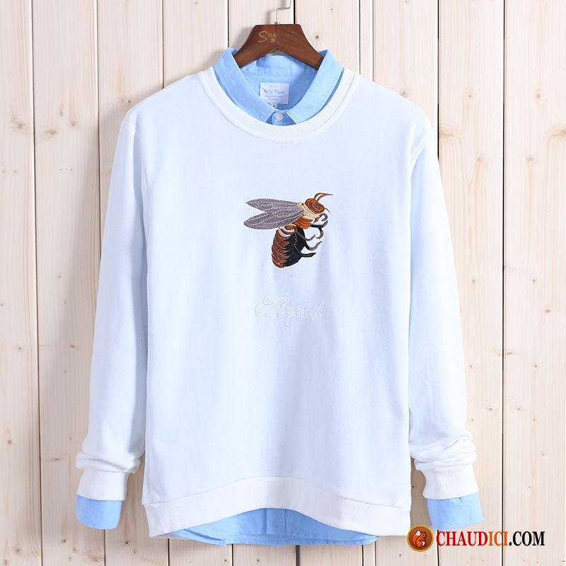 Sweat À Capuche Homme Laine Col Rond Rubine Style Chinois Fantaisie Rose Étudiant Baggy En Vente