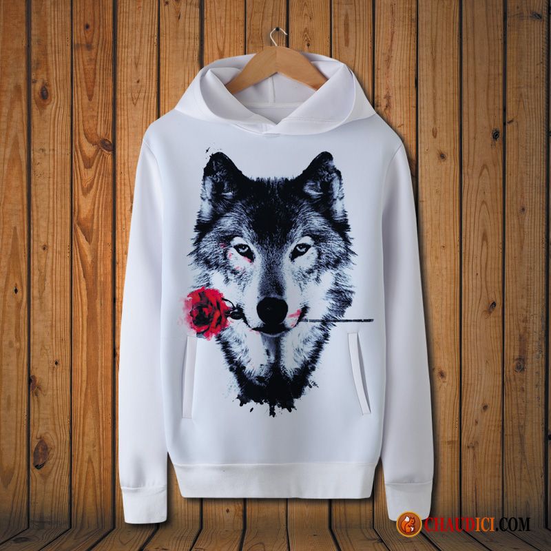 Sweat À Capuche Homme Marque Printemps Loup Hoodies Homme Manteau